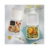 Pactiv Bagasse Hinged Lid Container, 7.8 x 7.8 x 2.8, 3-Comp, Natural, PK150 YMCH08030001